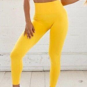 SET Active SculptFlex Leggings High Rise Mango Yellow Women's Size Medium